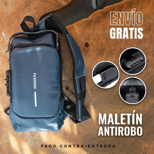 Bolso Antirrobo Impermeable con Puerto USB y llave de seguridad 🔒✅